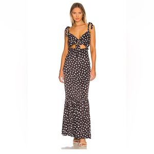 Fiammetta maxi dress in black & white polka dot - Majorelle from Revolve
